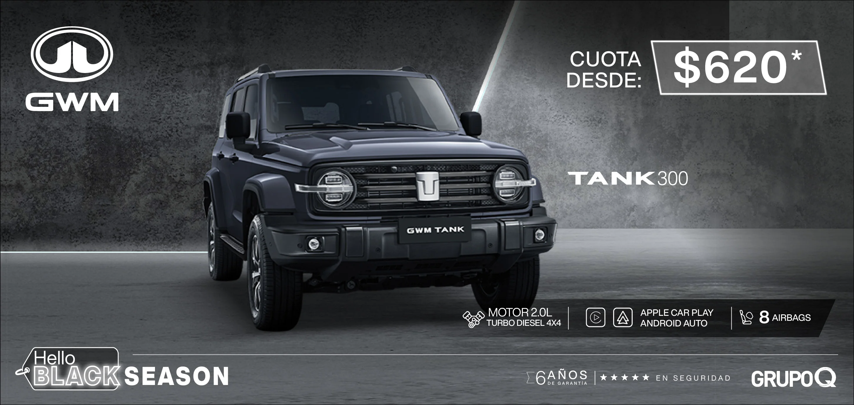 GWM Tank 300 Cuota desde $620* - Grupo Q
