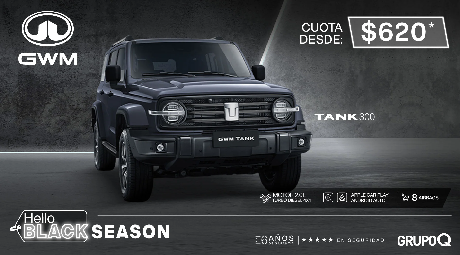 GWM Tank 300 Cuota desde $620* - Grupo Q