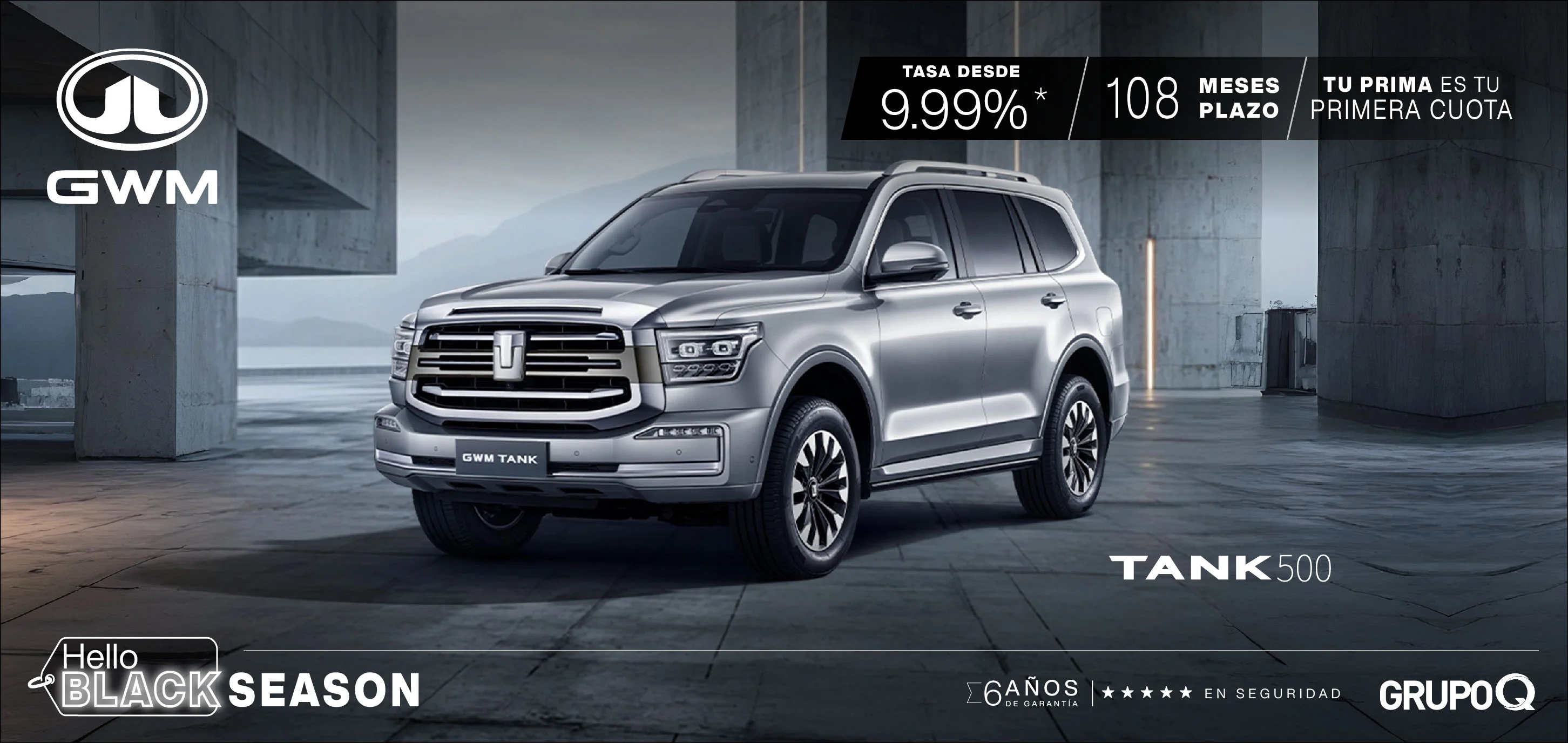 GWM Tank 500 Tasa desde 9,99% - Grupo Q