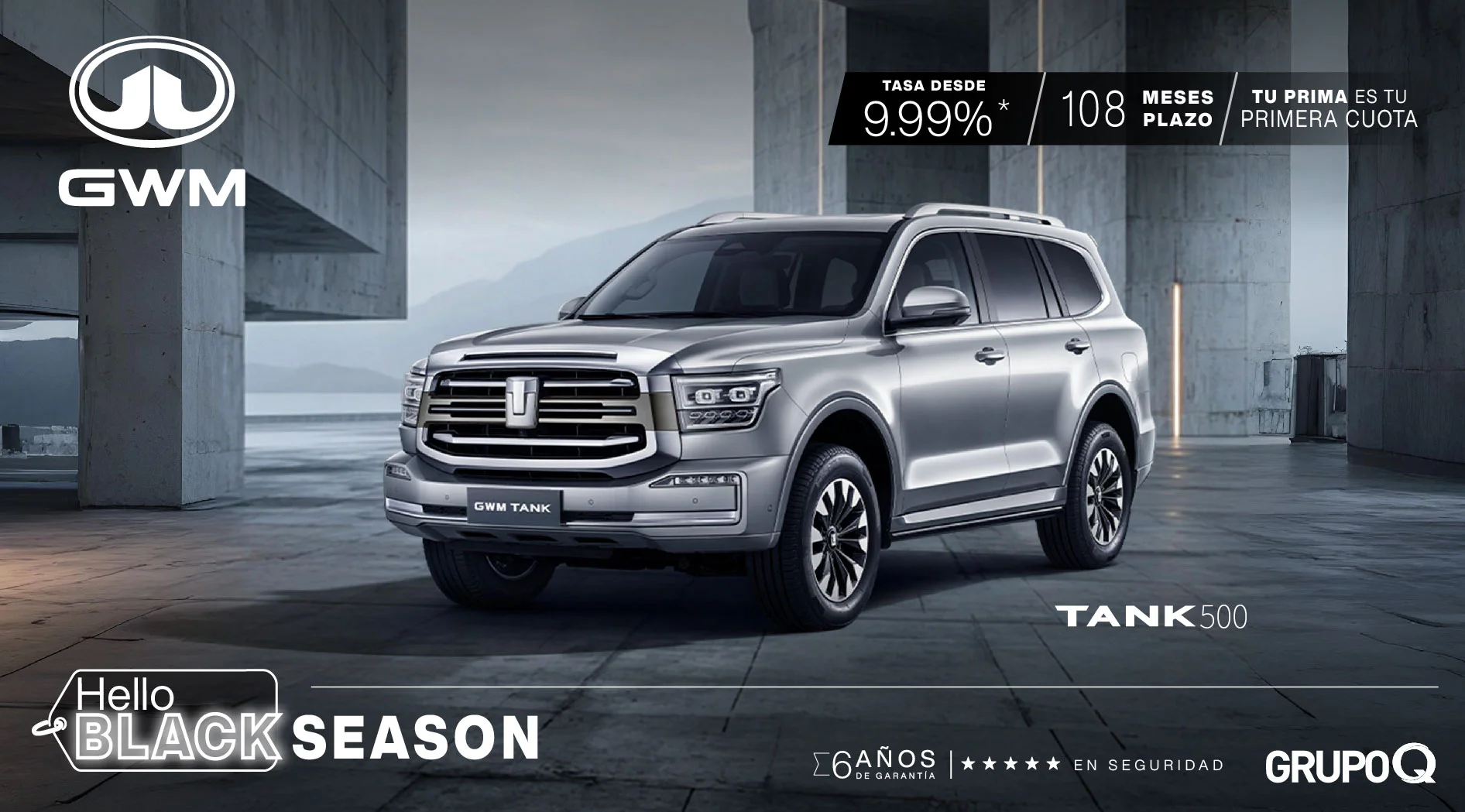 GWM Tank 500 Tasa desde 9,99% - Grupo Q